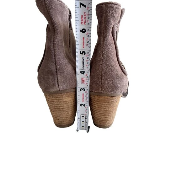 JEFFREY CAMPBELL Taupe Suede Ankle Booties Boots Size 8 - Picture 4 of 8